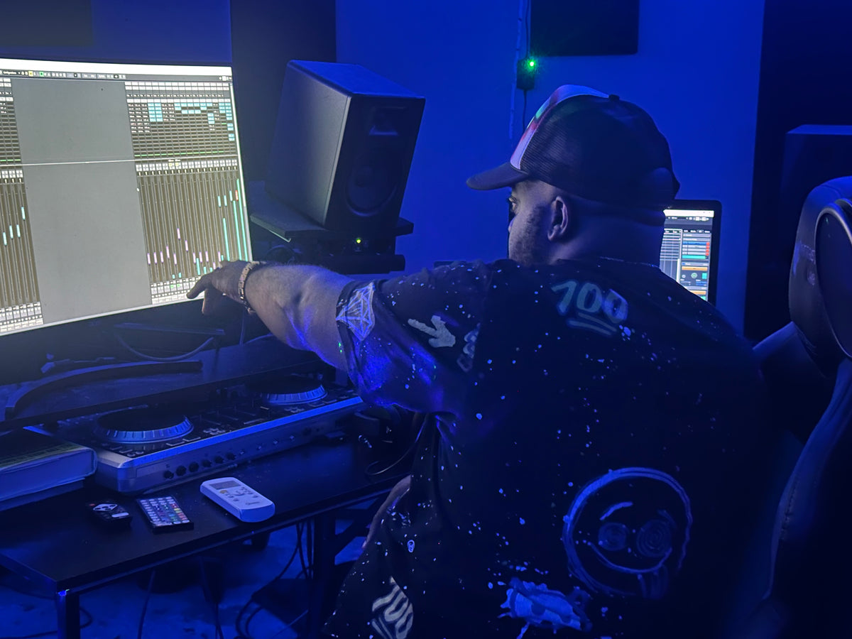 Curbservice working in the recording studio